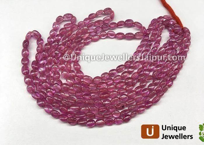 Pink Sapphire Smooth Oval Beads