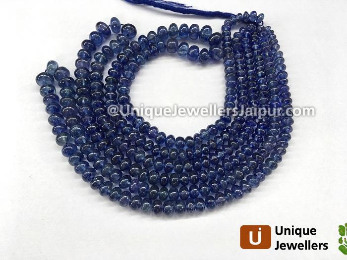Blue Sapphire Far Smooth Roundelle Beads