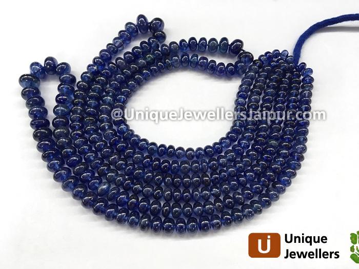 Blue Sapphire Far Smooth Roundelle Beads