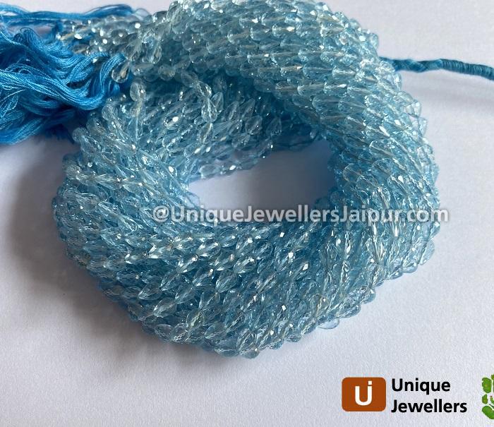 Sky Blue Topaz Faceted Drop Beads
