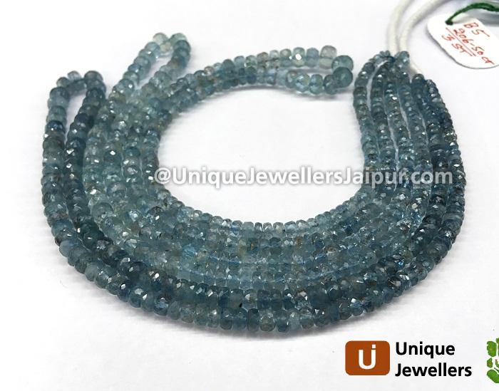 Moss Aquamarine Faceted Roundelle Beads