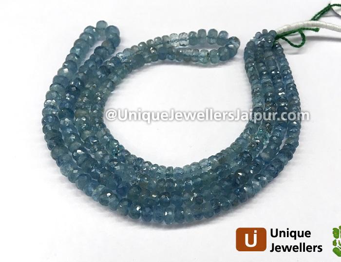 Moss Aquamarine Faceted Roundelle Beads