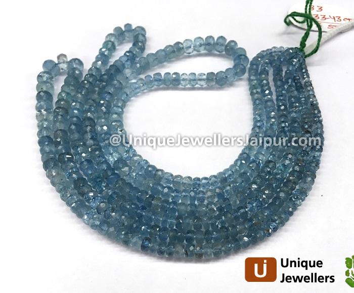 Moss Aquamarine Faceted Roundelle Beads