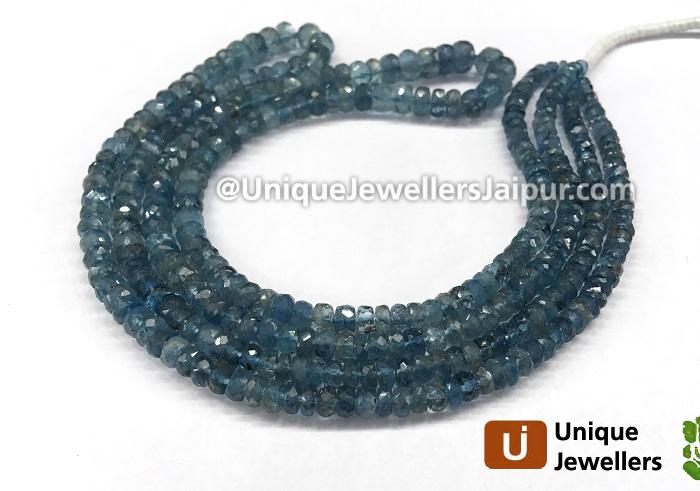 Santa Maria Moss Aquamarine Faceted Roundelle Beads