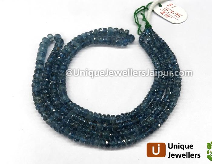 Santa Maria Moss Aquamarine Faceted Roundelle Beads