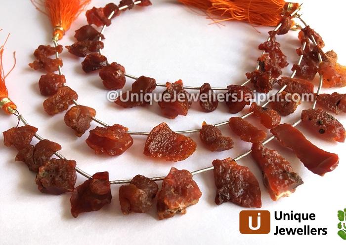 Natural Fire Opal Organic Form Beads