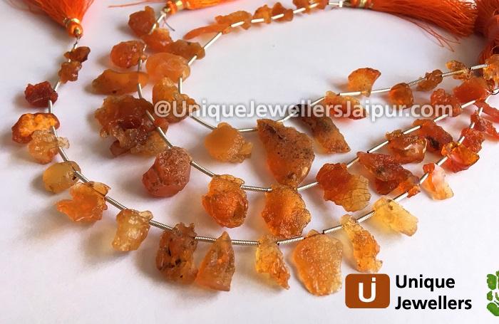 Natural Fire Opal Organic Form Beads