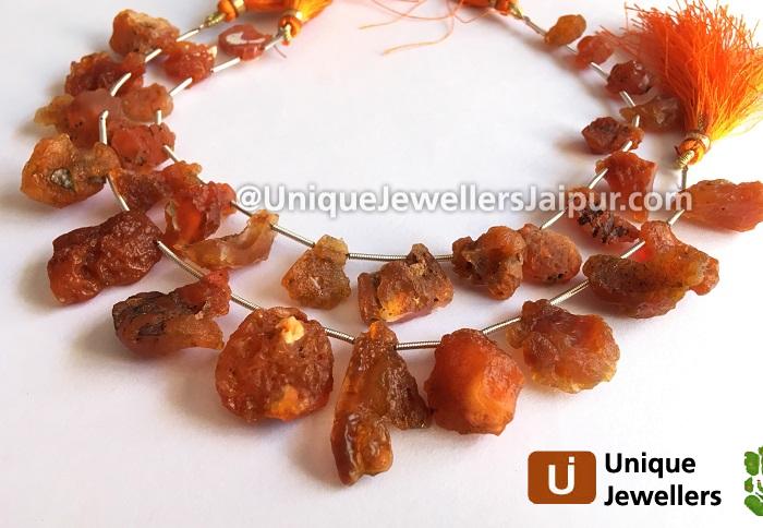 Natural Fire Opal Organic Form Beads