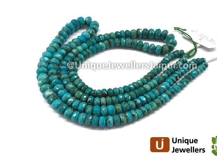 Natural Turquoise Faceted Roundelle Beads