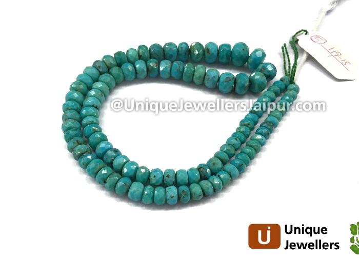 Natural Turquoise Faceted Roundelle Beads