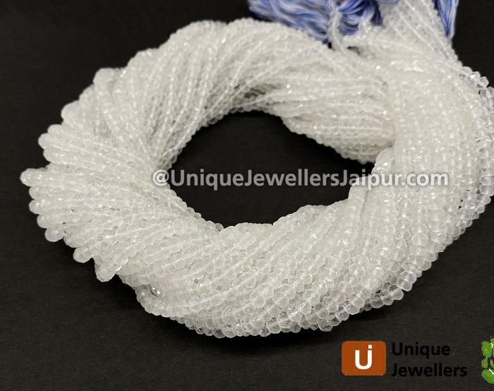 Crystal quartz Faceted Roundelle Beads