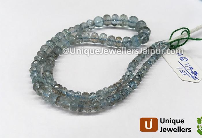 Moss Aquamarine Faceted Roundelle Beads