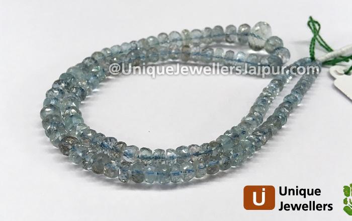 Moss Aquamarine Faceted Roundelle Beads