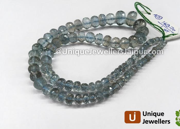 Moss Aquamarine Faceted Roundelle Beads