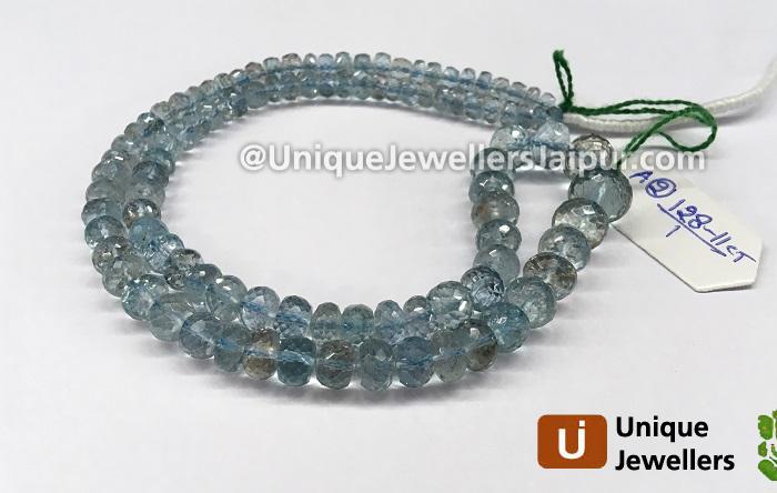 Moss Aquamarine Faceted Roundelle Beads