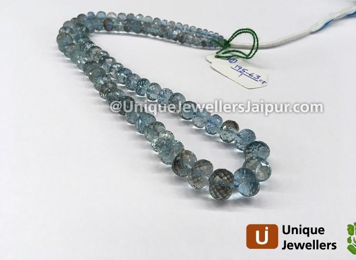 Moss Aquamarine Faceted Roundelle Beads