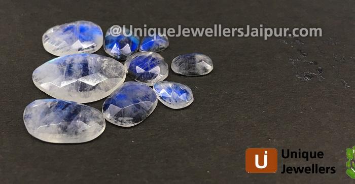 Rainbow Moonstone Rose Cut Slices