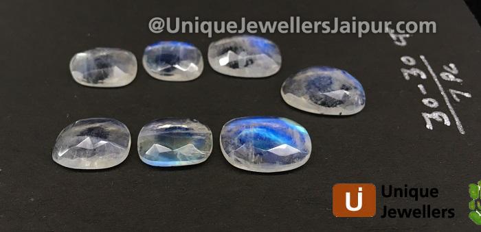 Rainbow Moonstone Rose Cut Slices