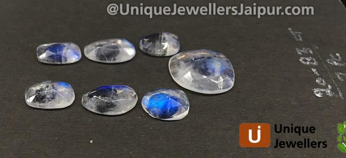 Rainbow Moonstone Rose Cut Slices