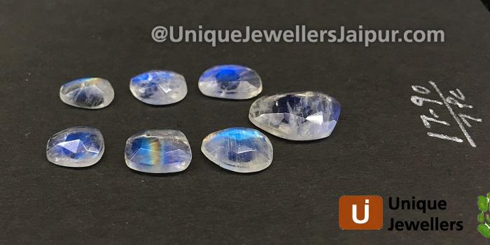 Rainbow Moonstone Rose Cut Slices