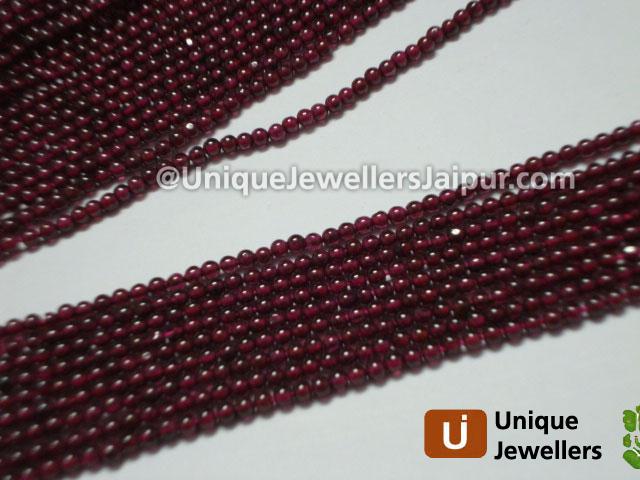 Garnet Plain Round Beads