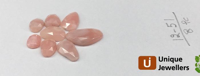 Pink Opal Rose Cut Slices