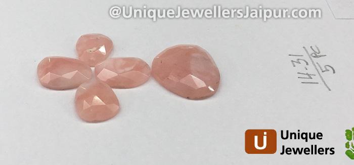 Pink Opal Rose Cut Slices