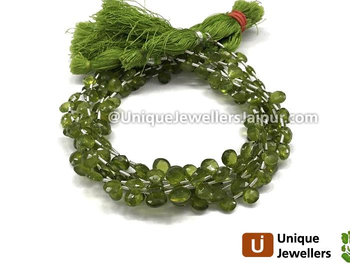 Vesuvianite Faceted Heart Beads