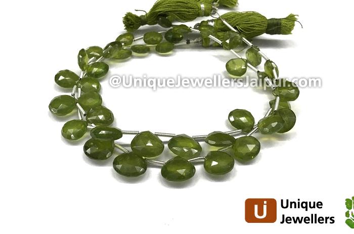 Vesuvianite Far Faceted Heart Beads 