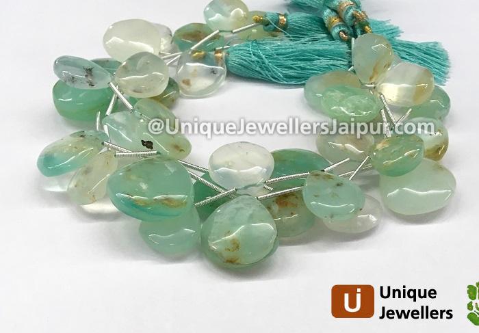 Natural Peruvian Opal Smooth Heart Beads