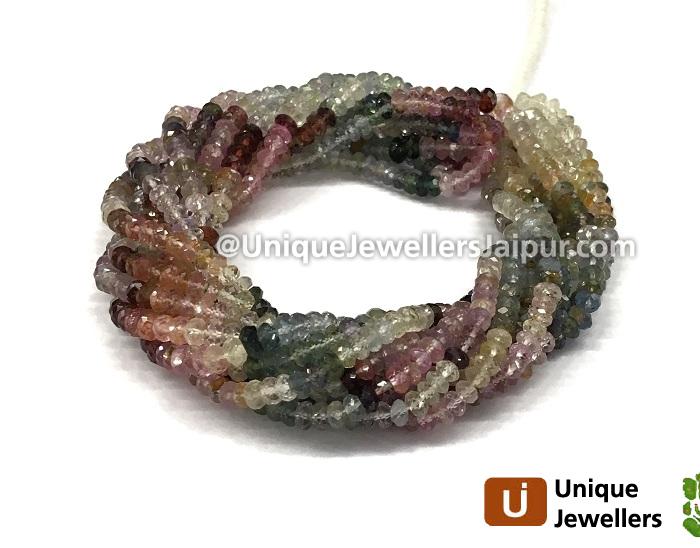 Multi Spinel Far Faceted Roundelle Beads