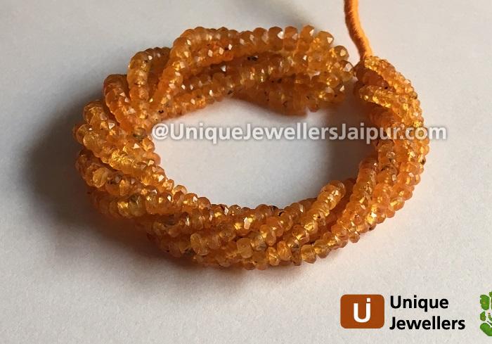 Mandarin Garnet Faceted Roundelle Beads