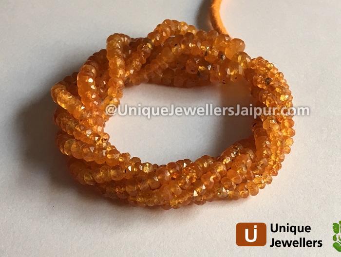 Mandarin Garnet Faceted Roundelle Beads