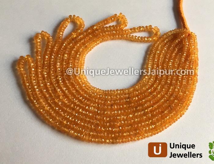 Mandarin Garnet Faceted Roundelle Beads