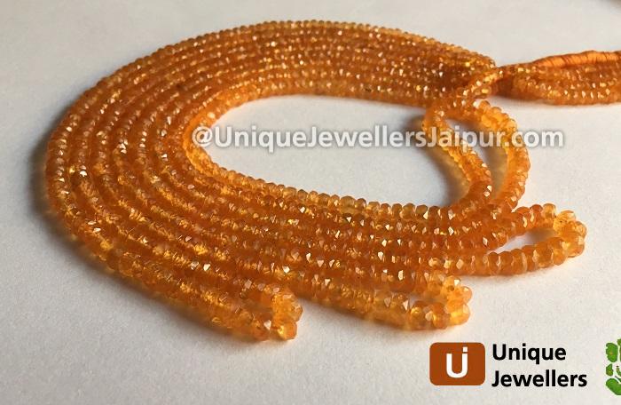 Mandarin Garnet Faceted Roundelle Beads