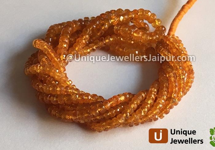 Mandarin Garnet Faceted Roundelle Beads