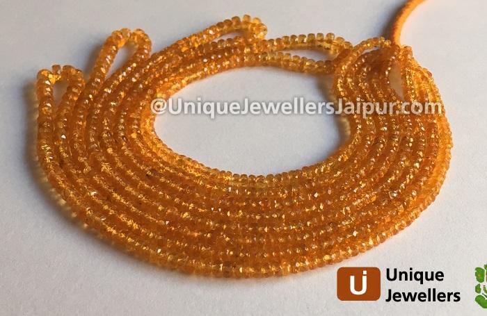 Mandarin Garnet Faceted Roundelle Beads