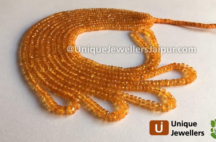 Mandarin Garnet Faceted Roundelle Beads