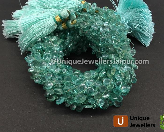 Mint Apatite Faceted Heart Beads