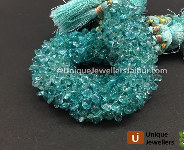 Apatite Faceted Pear Beads