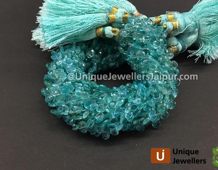 Apatite Faceted Heart Beads