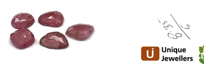 Rubellite Rose Cut Slices