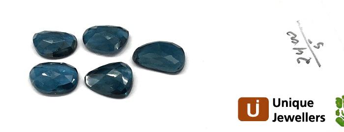 London Blue Topaz Rose Cut Slices