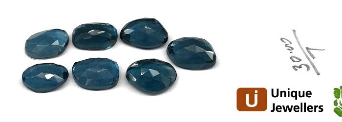 London Blue Topaz Rose Cut Slices