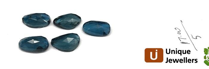 London Blue Topaz Rose Cut Slices