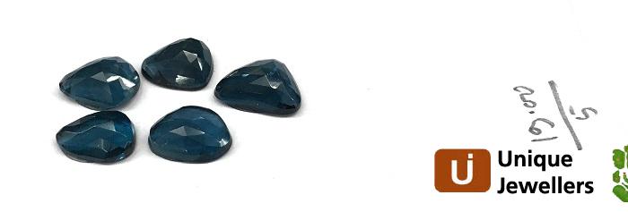 London Blue Topaz Rose Cut Slices