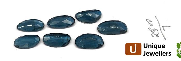 London Blue Topaz Rose Cut Slices