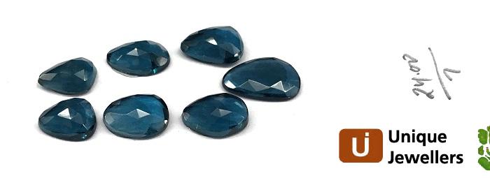 London Blue Topaz Rose Cut Slices