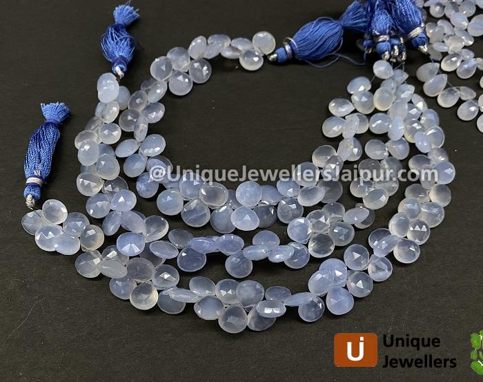 Chalcedony Faceted Heart Beads