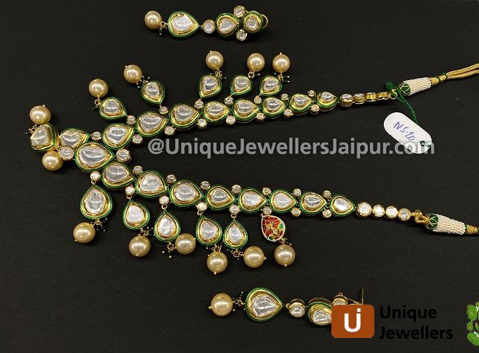 18K Kunda Meena Jewellery Setted With Diamond & Colour Stones